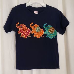 Cute Elephant Navy Blue T-Shirt